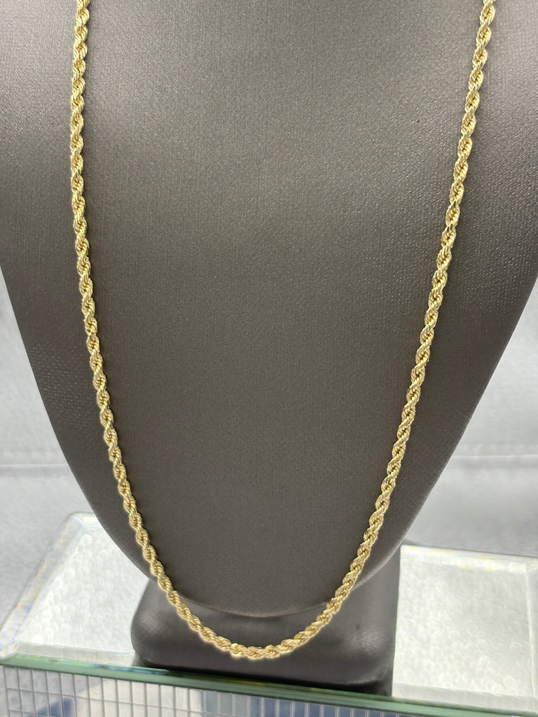 Ladies / Gents 14 Karat Yellow Gold Di-Cut Rope Chain