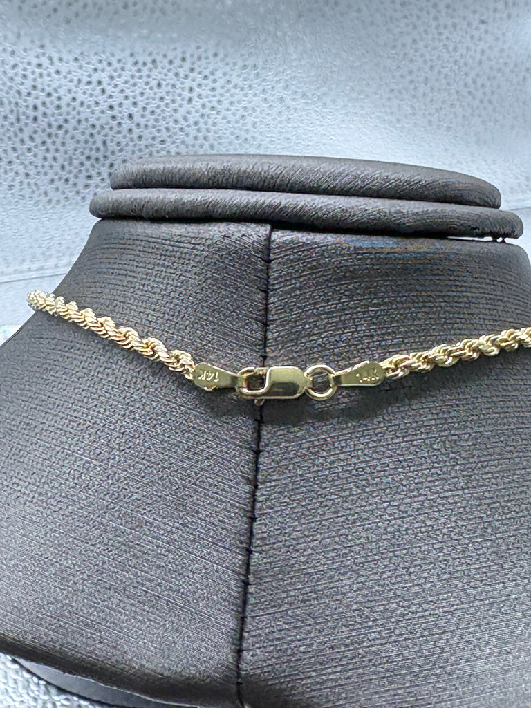 Ladies / Gents 14 Karat Yellow Gold Di-Cut Rope Chain