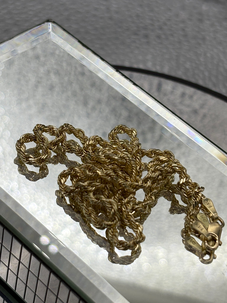 Ladies / Gents 14 Karat Yellow Gold Di-Cut Rope Chain