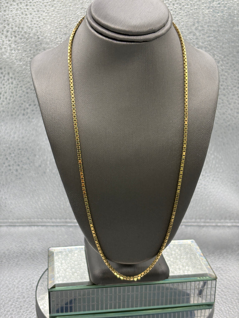 Ladies/Gents Vintage 14 Karat Yellow Gold Mirrored Box Chain
