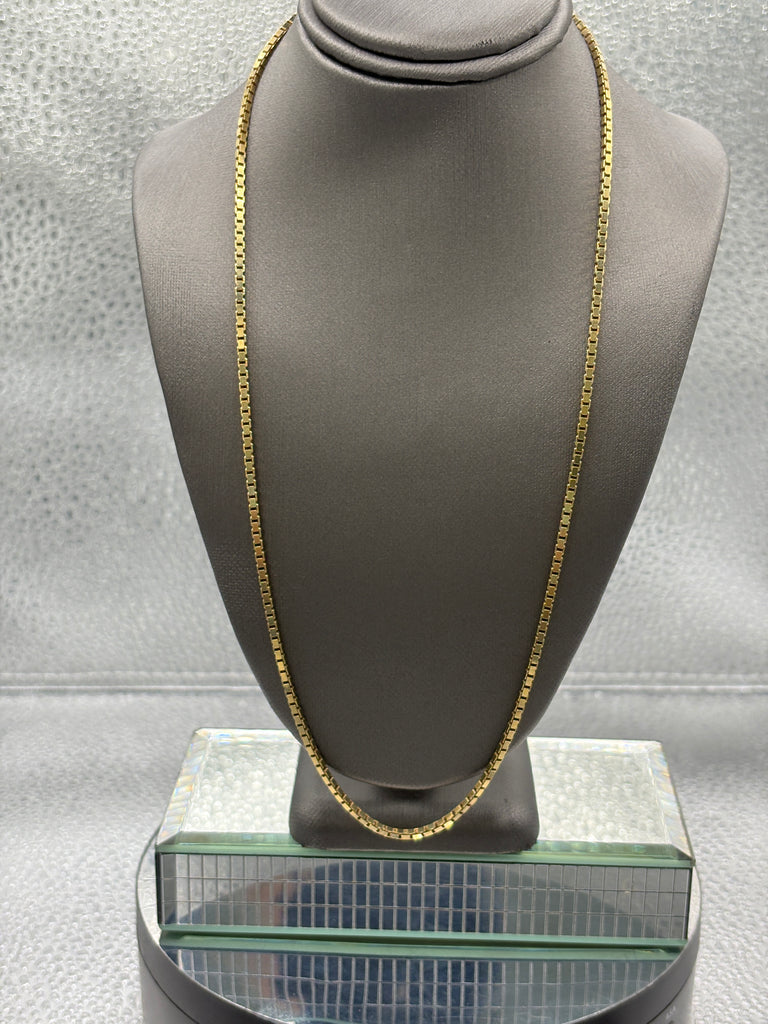 Ladies/Gents Vintage 14 Karat Yellow Gold Mirrored Box Chain