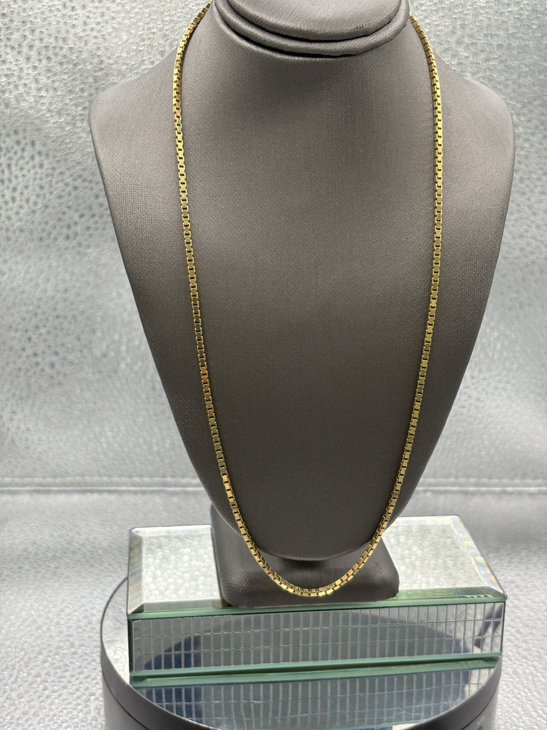 Ladies/Gents Vintage 14 Karat Yellow Gold Mirrored Box Chain