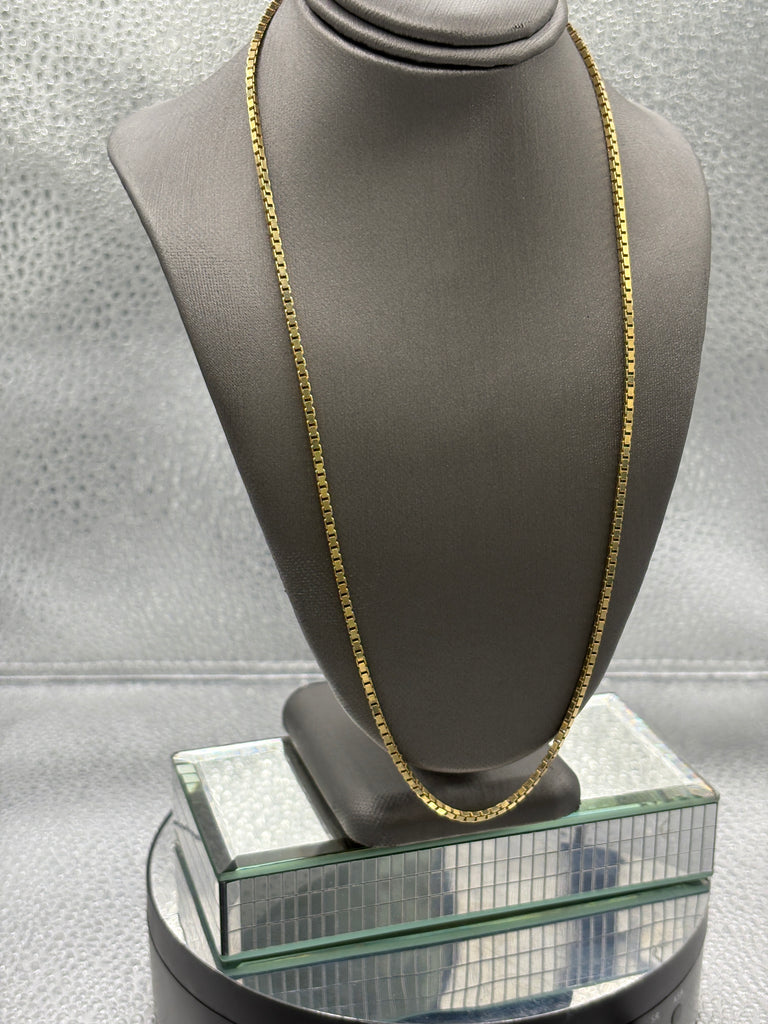 Ladies/Gents Vintage 14 Karat Yellow Gold Mirrored Box Chain