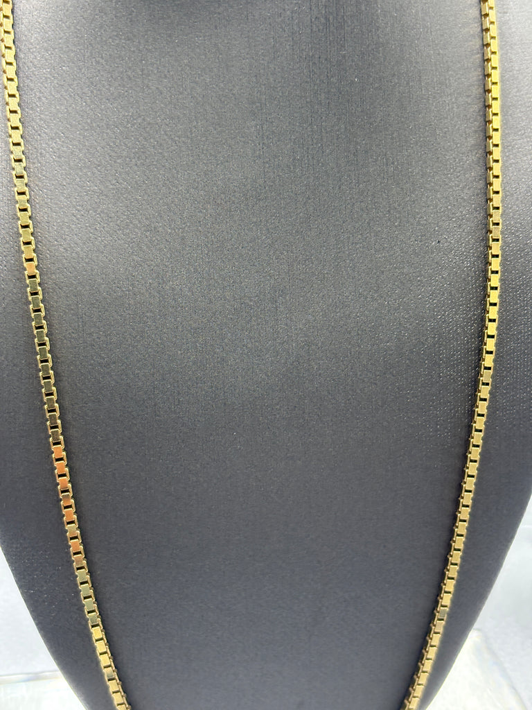 Ladies/Gents Vintage 14 Karat Yellow Gold Mirrored Box Chain