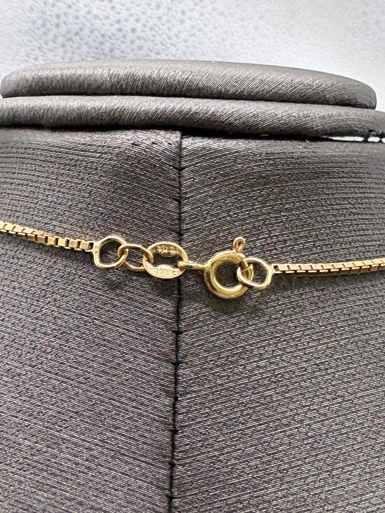 Ladies 14 Karat Yellow Gold Sparkling Box Chain