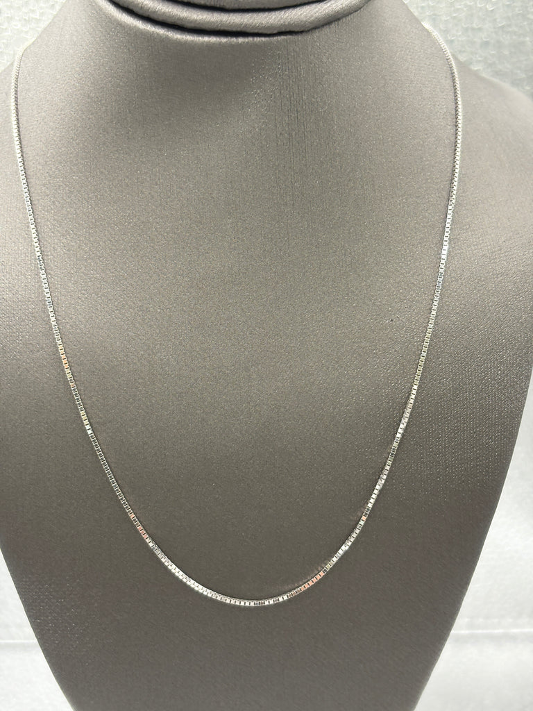 Ladies/ Gents 14 Karat White Gold Box Chain