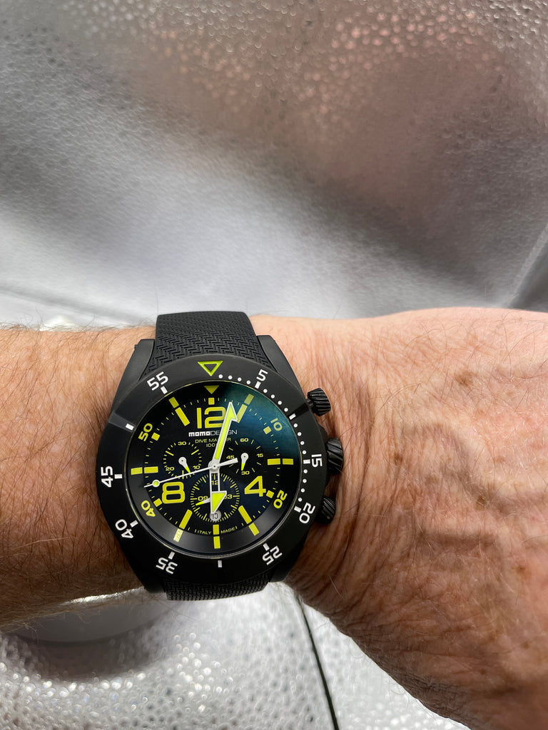 View eight of NEW MOMO DESIGN BLACK CHRONOGRAPH SPORT DIVE MASTER WATCH