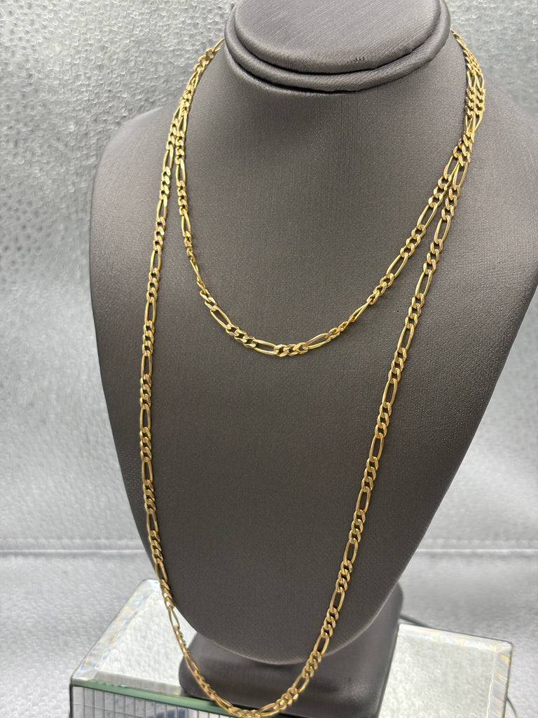 Ladies / Gents 14 Karat Yellow Gold Solid Figeroe Link Chain