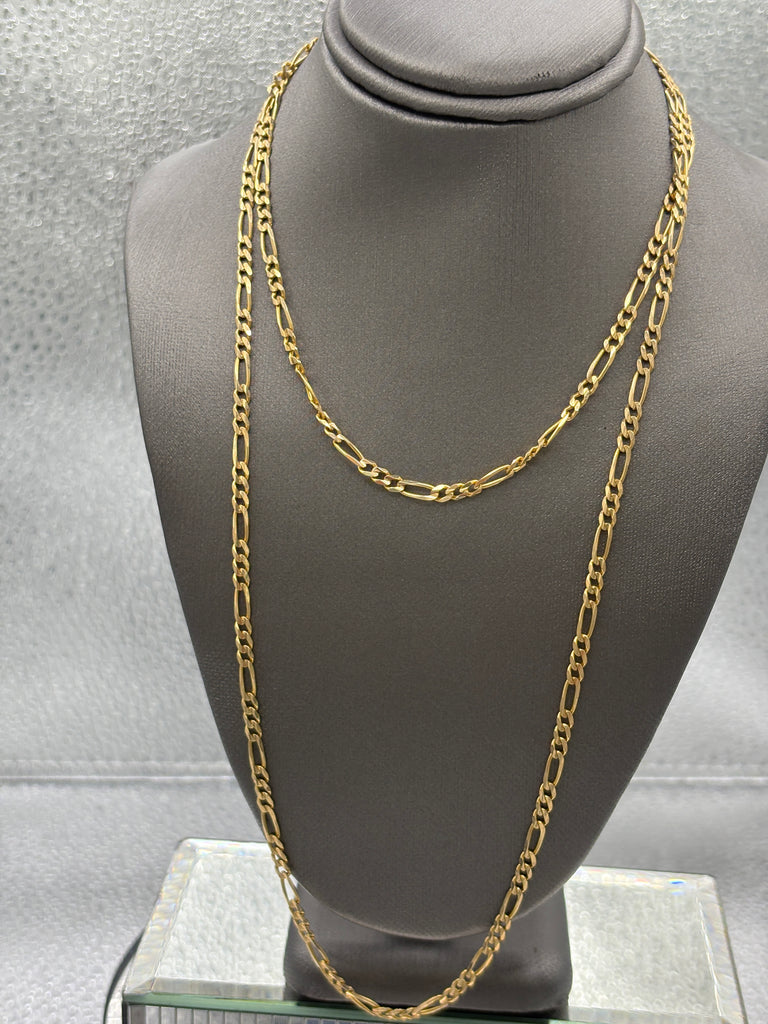 Ladies / Gents 14 Karat Yellow Gold Solid Figeroe Link Chain