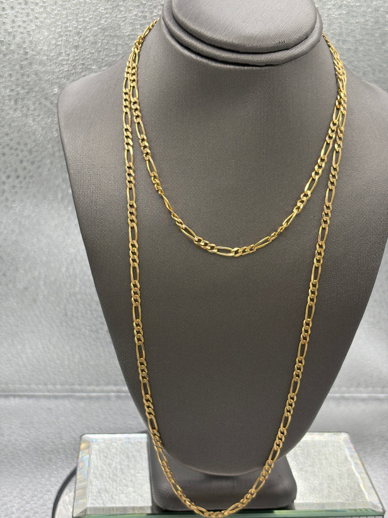 Ladies / Gents 14 Karat Yellow Gold Solid Figeroe Link Chain