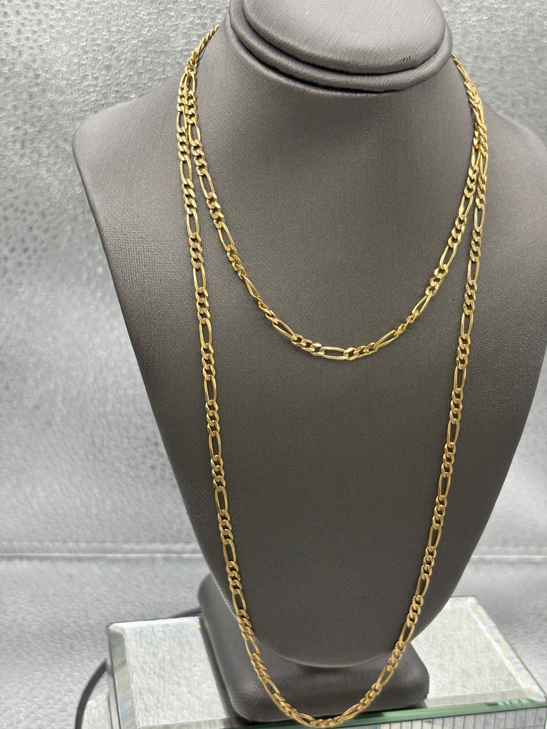 Ladies / Gents 14 Karat Yellow Gold Solid Figeroe Link Chain
