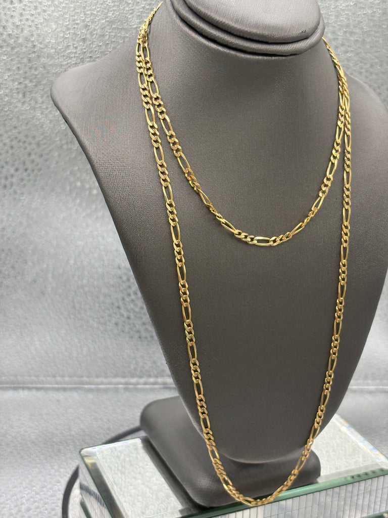 Ladies / Gents 14 Karat Yellow Gold Solid Figeroe Link Chain