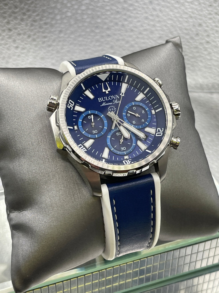 View seven of BULOVA MARINE STAR BLUE DIAL SILVER TONE WATCH
