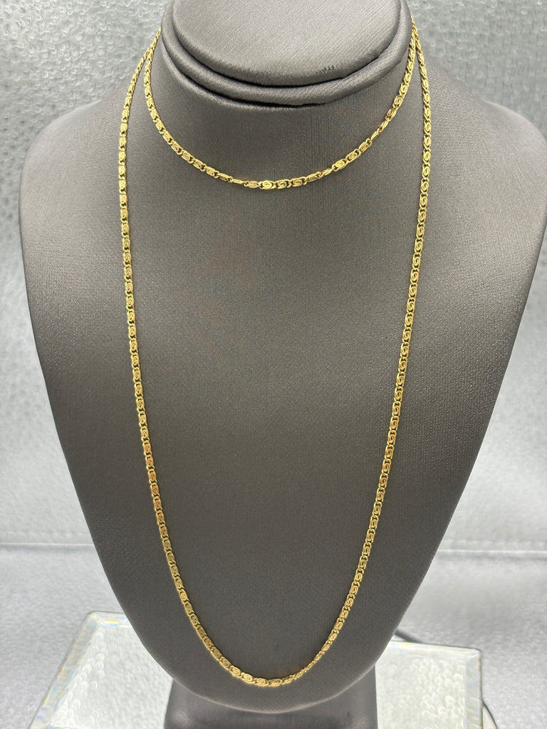 Ladies 18 Karat Yellow Gold Snail Link Chain