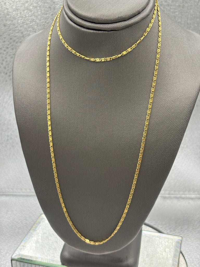 Ladies 18 Karat Yellow Gold Snail Link Chain