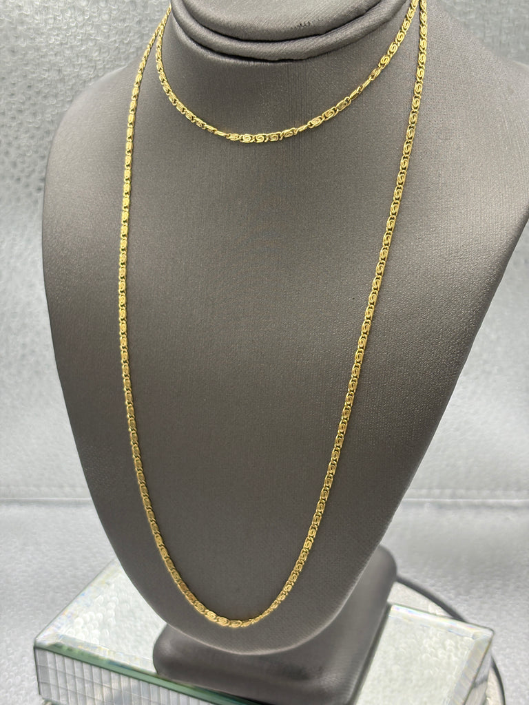 Ladies 18 Karat Yellow Gold Snail Link Chain
