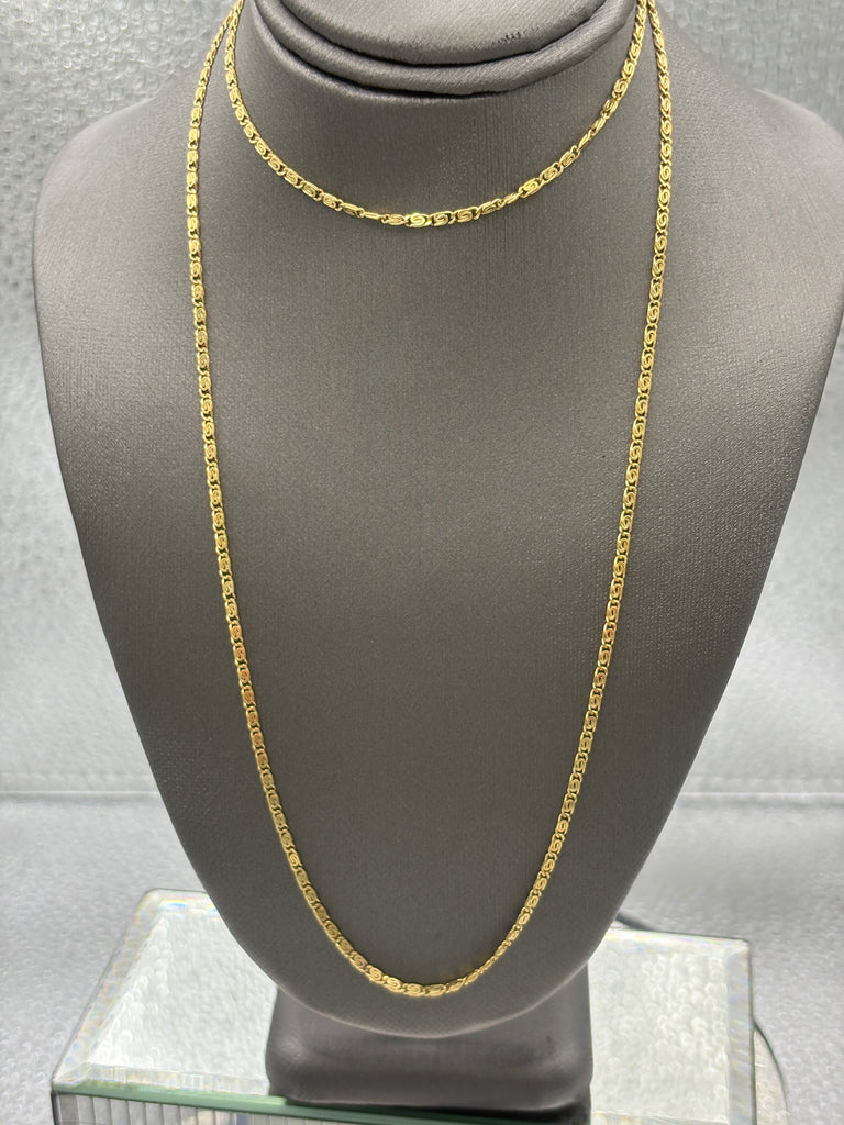 Ladies 18 Karat Yellow Gold Snail Link Chain