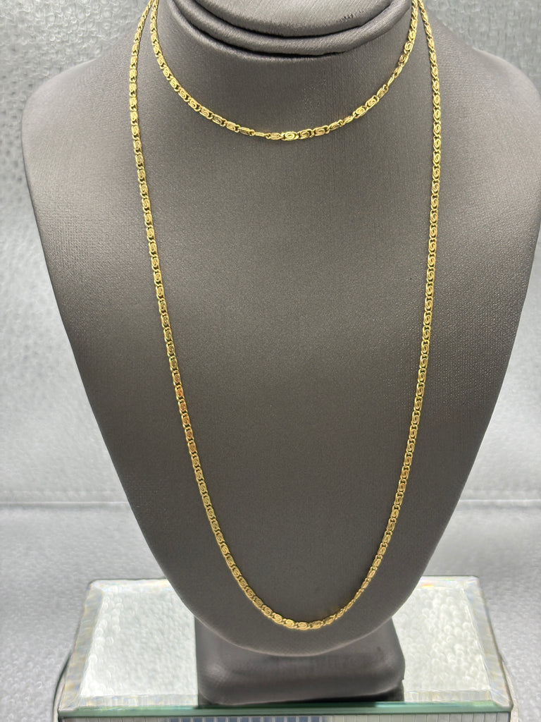 Ladies 18 Karat Yellow Gold Snail Link Chain