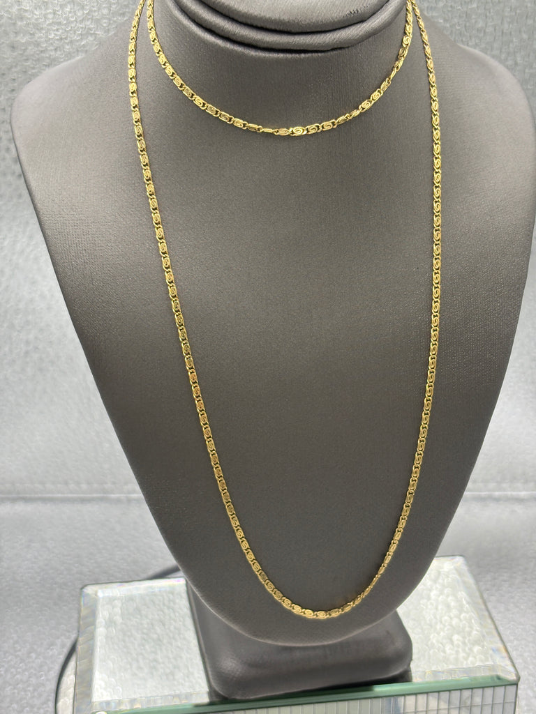 Ladies 18 Karat Yellow Gold Snail Link Chain