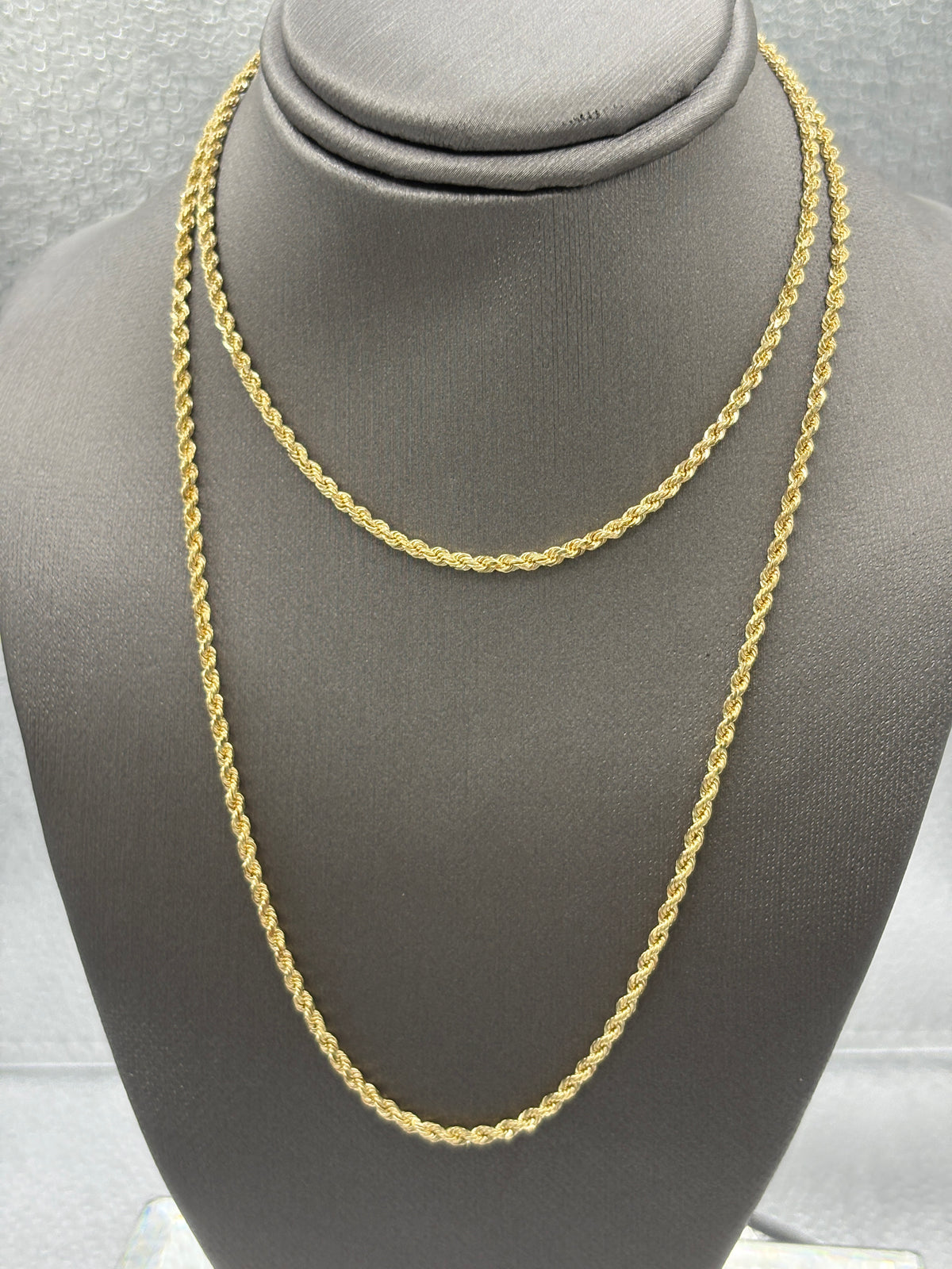 Ladies/Gents 14 Karat Solid Yellow Gold Di-Cut Rope Chain