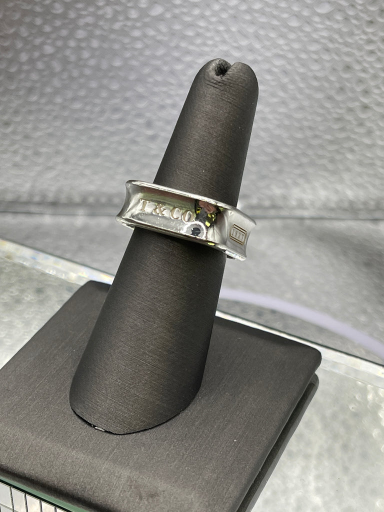 View five of Ladies Sterling Silver Tiffany & Co. 1837 Wide Band Ring