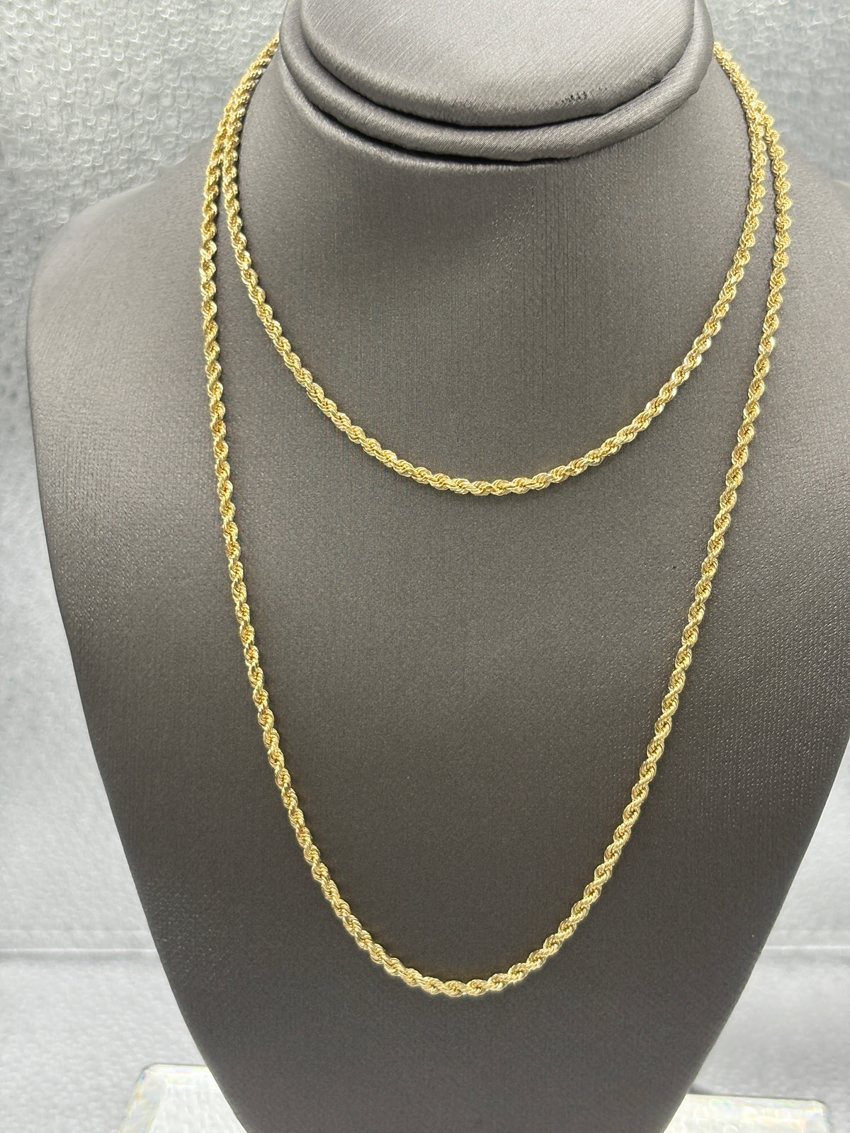 Ladies/Gents 14 Karat Solid Yellow Gold Di-Cut Rope Chain