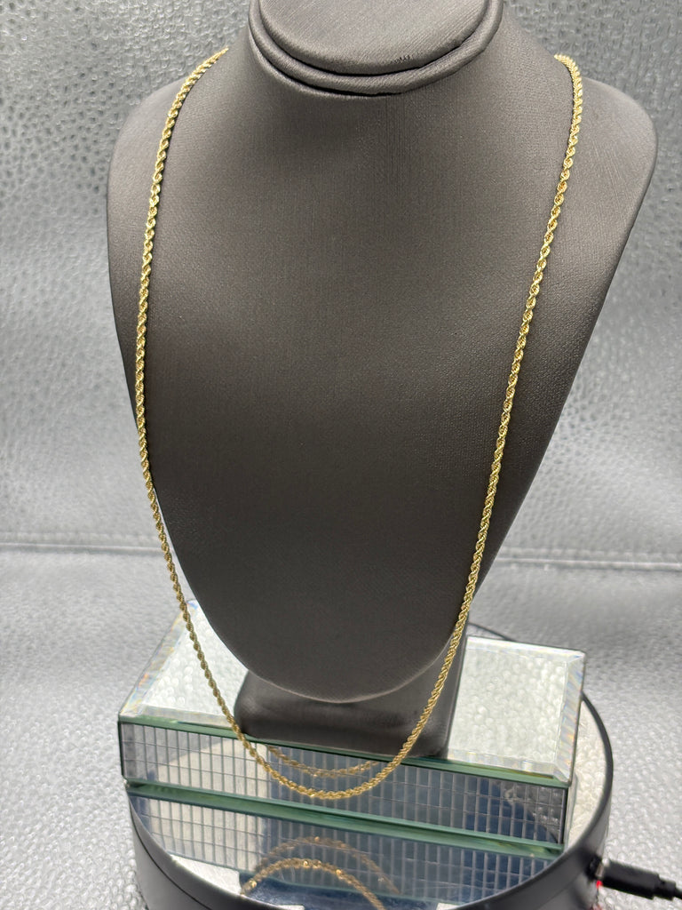 Ladies/Gents 14 Karat Solid Yellow Gold Di-Cut Rope Chain