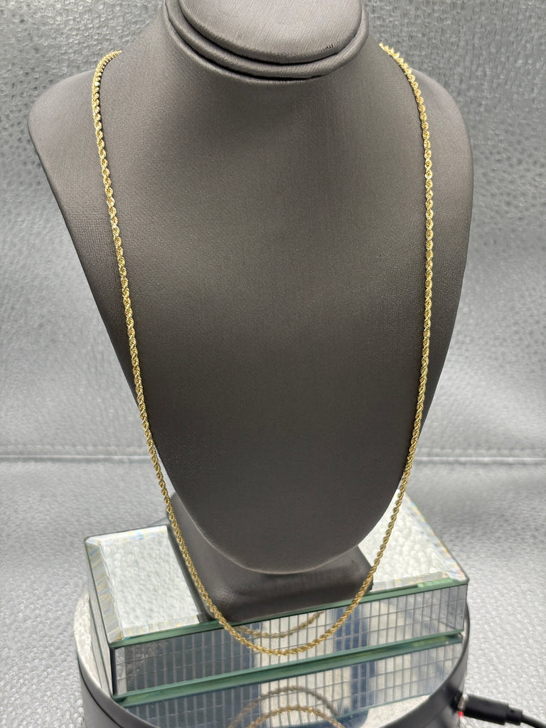 Ladies/Gents 14 Karat Solid Yellow Gold Di-Cut Rope Chain