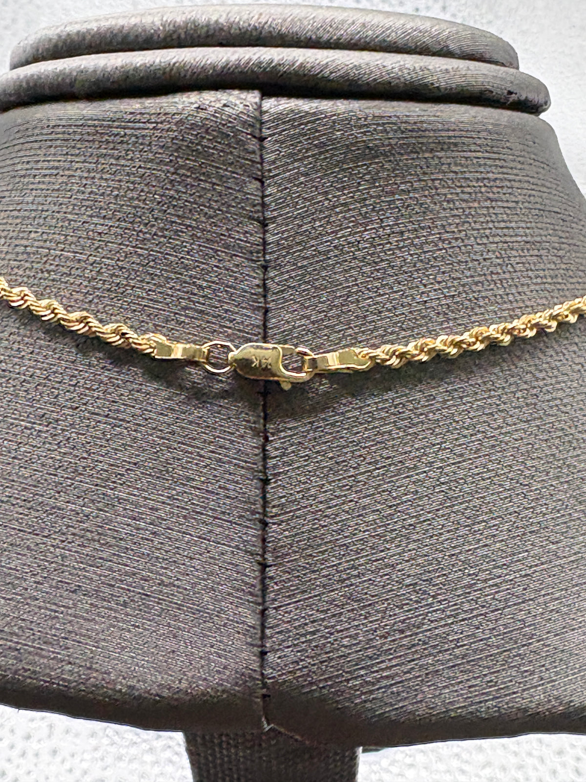 Ladies 14 Karat Yellow Gold Solid Di-Cut Rope Chain