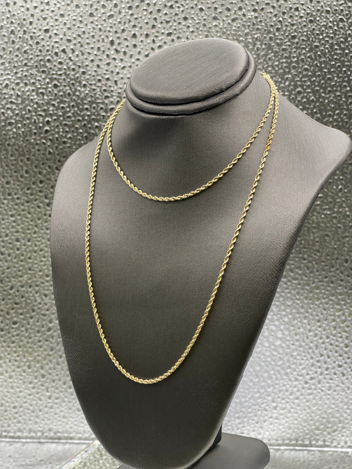 Ladies/Gents 14 Karat Yellow Gold Solid Diamond-Cut Rope Chain