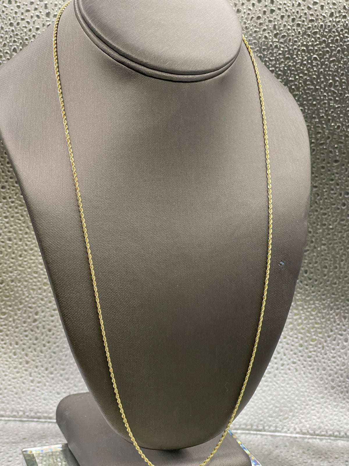 Ladies/Gents 14 Karat Yellow Gold Solid Diamond-Cut Rope Chain