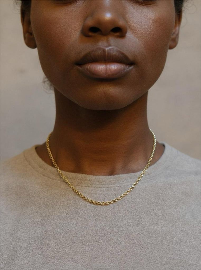 Ladies 14 Karat Yellow Gold Solid Diamond-Cut Rope Chain