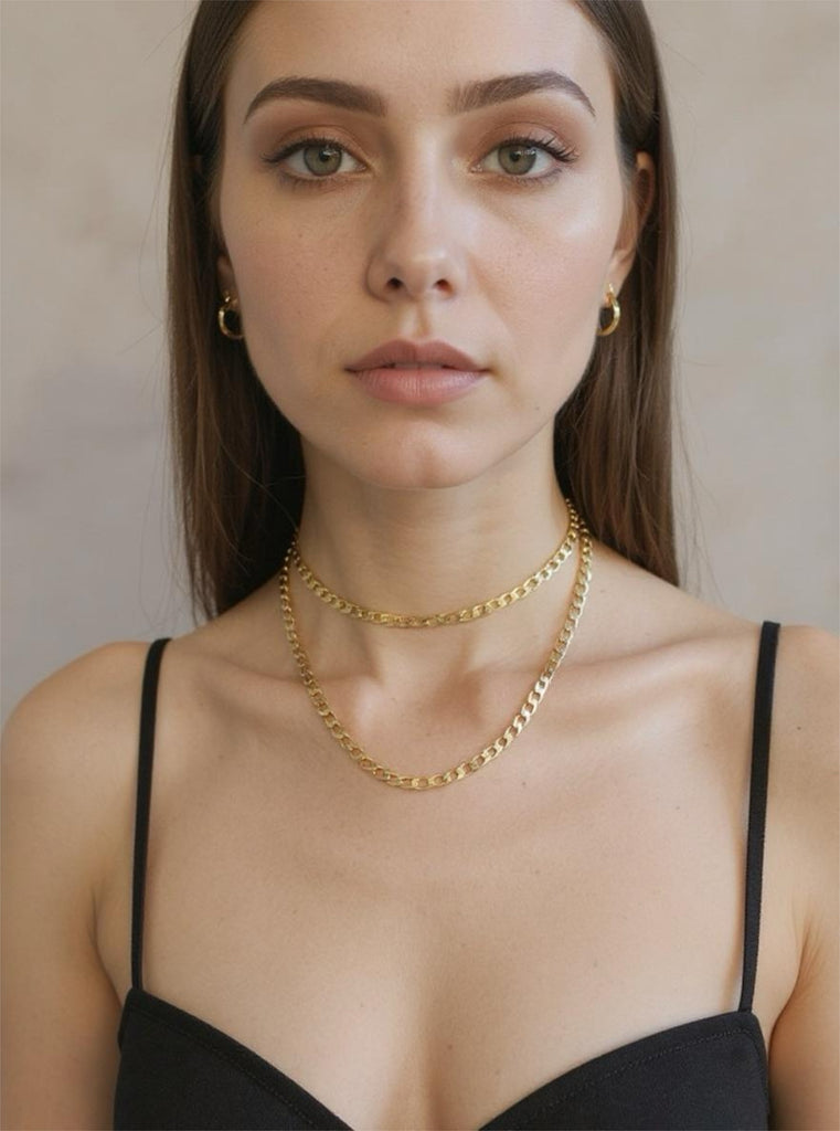 Ladies / Gents 14 Karat Yellow Gold Oval Solid Link Chain