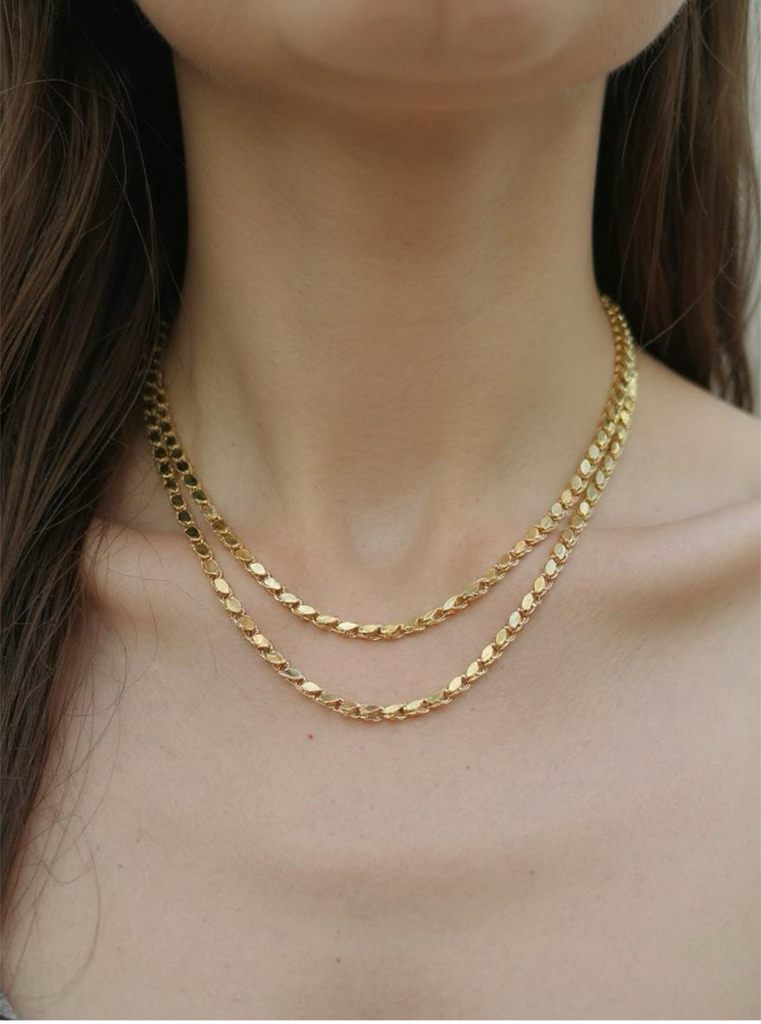 Ladies/Gents 14 Karat Yellow Gold Snail Link Chain