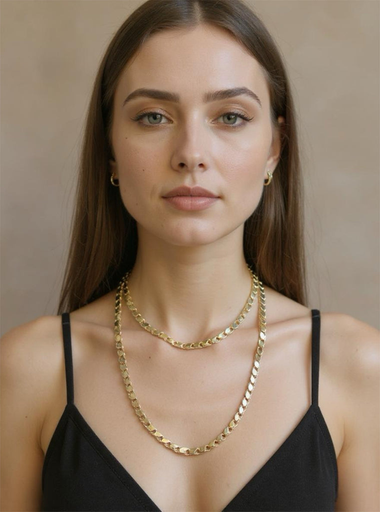 Ladies/Gents 14 Karat Yellow Gold Snail Link Chain