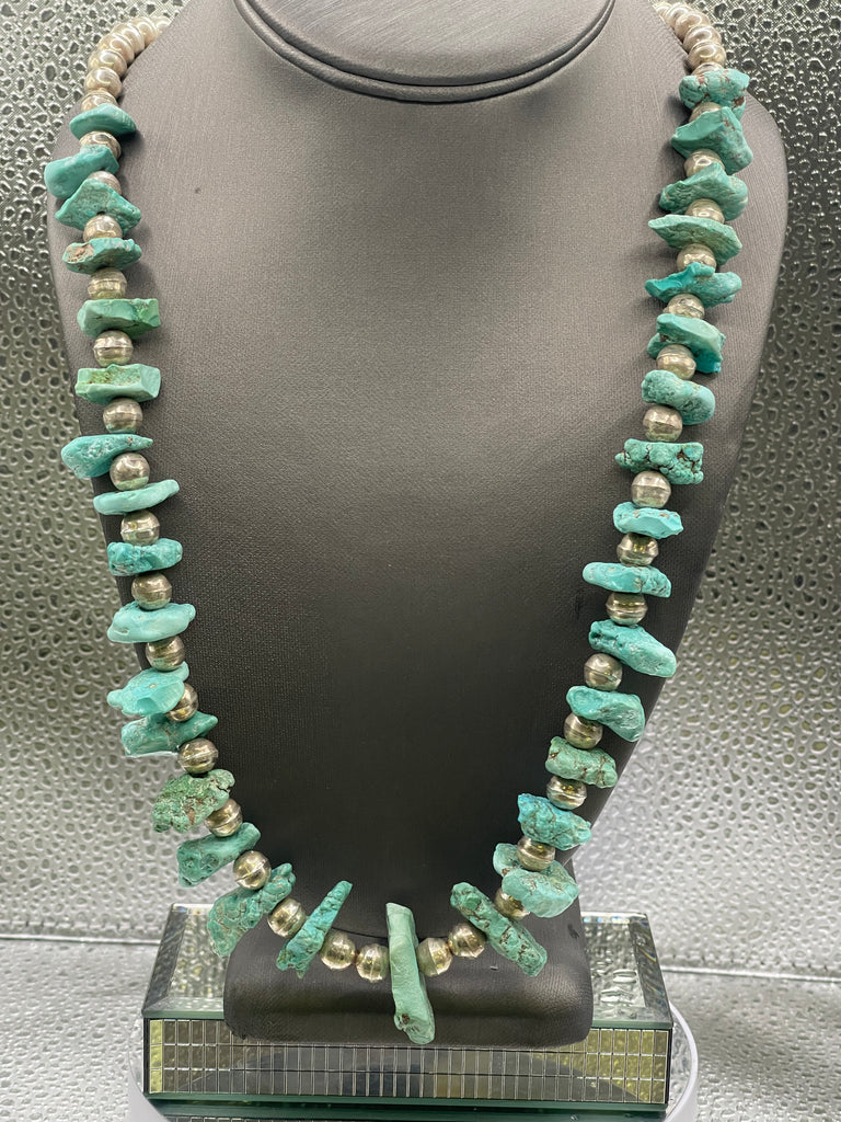 View two of Sterling Silver Blue Moon Turquoise Necklace