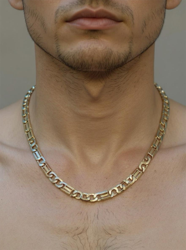 Ladies / Gents 14 Karat Yellow & White Gold Italian Link Chain