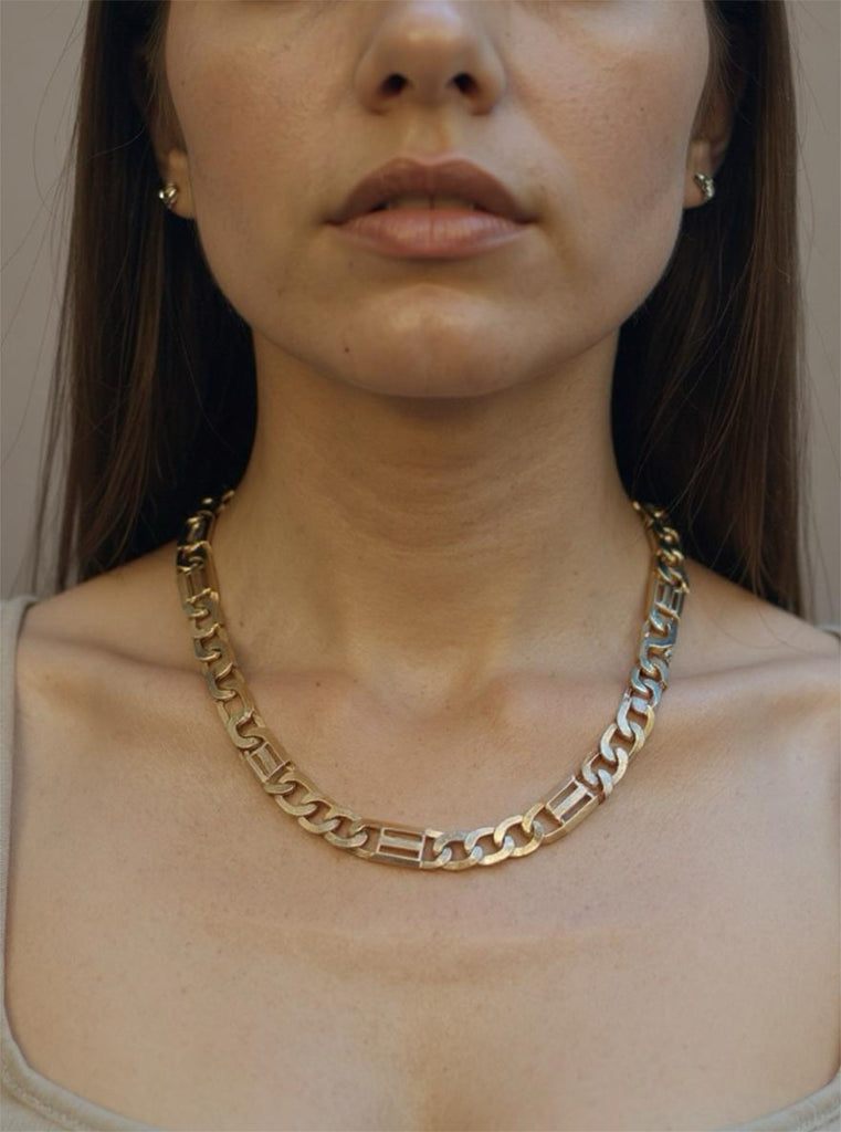 Ladies / Gents 14 Karat Yellow & White Gold Italian Link Chain