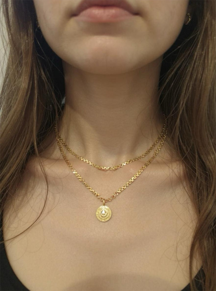 Ladies/Gents 14 Karat Yellow Gold Zig Zag Box Chain