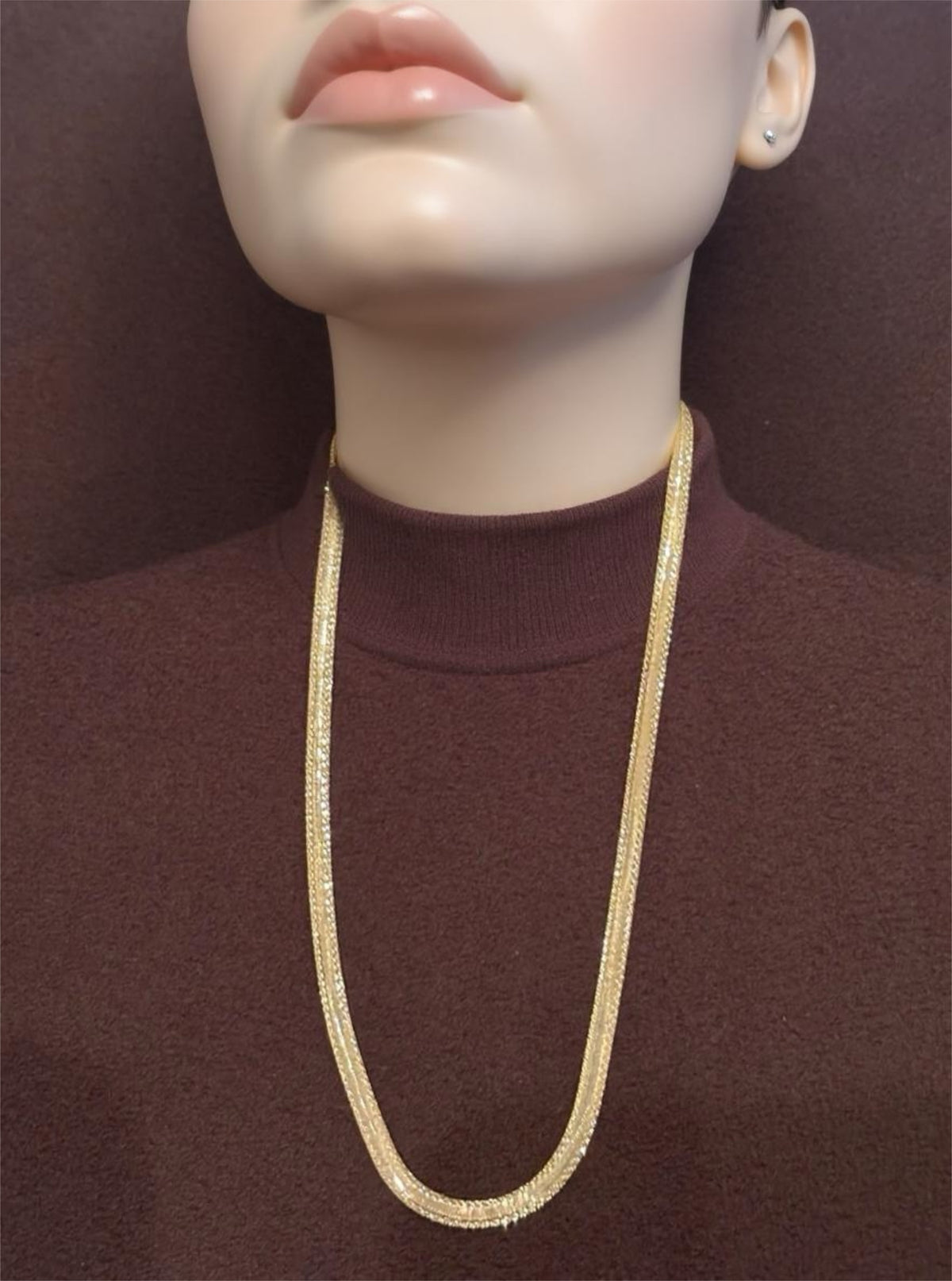 Ladies / Gents 14 Karat Yellow Gold Two Sided Herringbone Chain