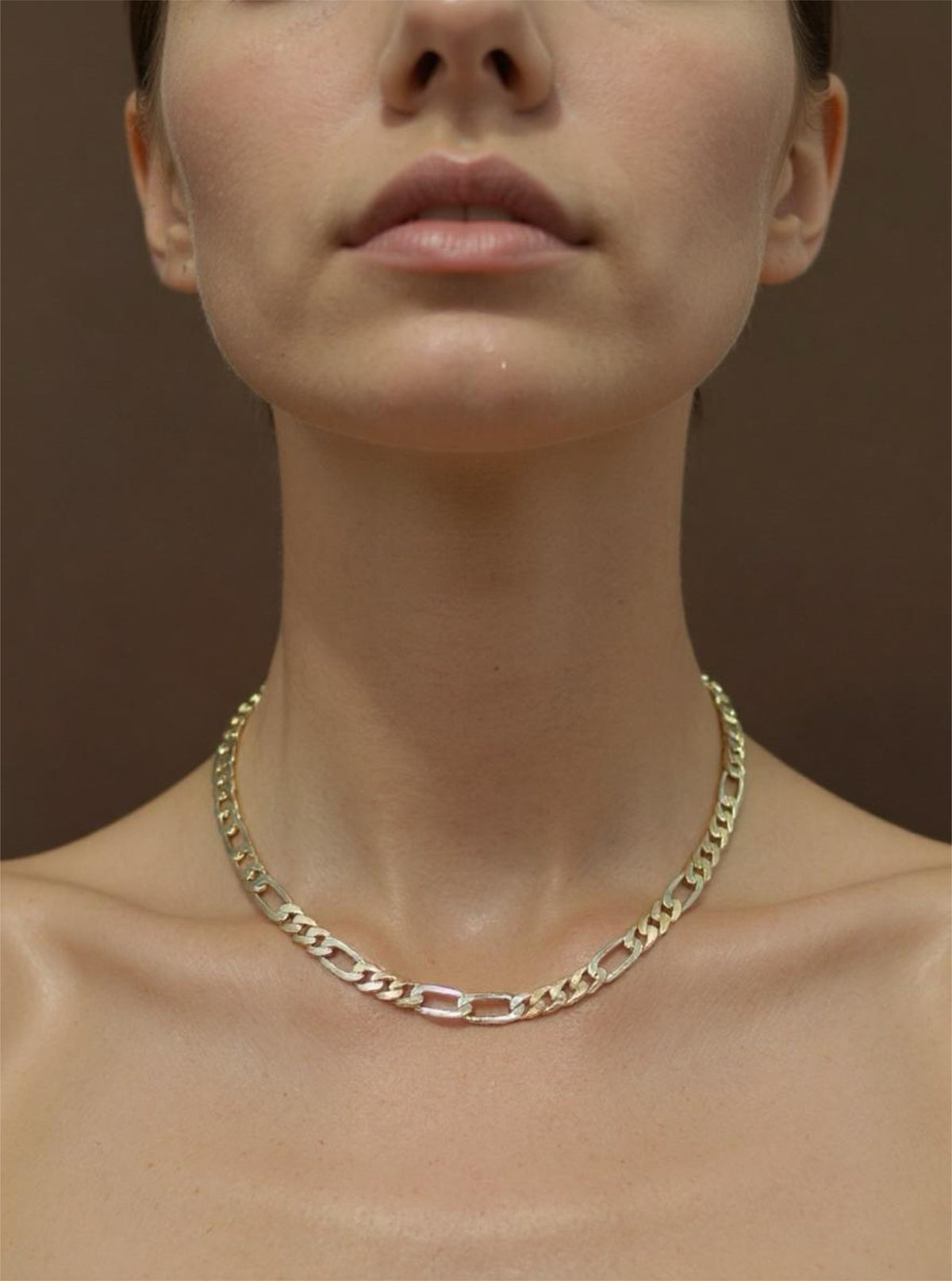 Ladies/ Gents 14 Karat White & Yellow Gold Figeroe Link Chain
