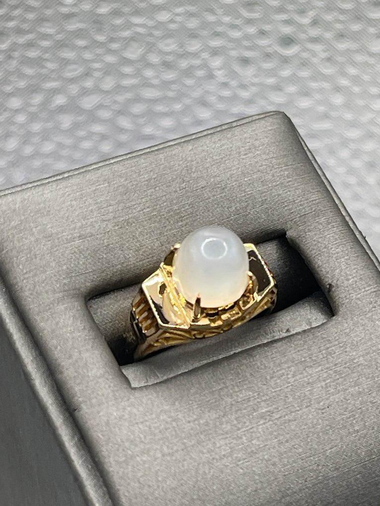 View one of Ladies 18 Karat Solid Yellow Gold Moonstone Ring