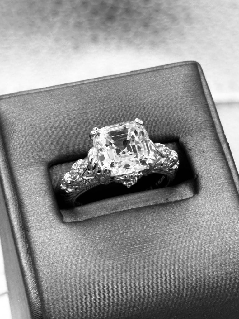 Ladies Vintage Judith Ripka Sterling Silver Square Radiant Cut Ring