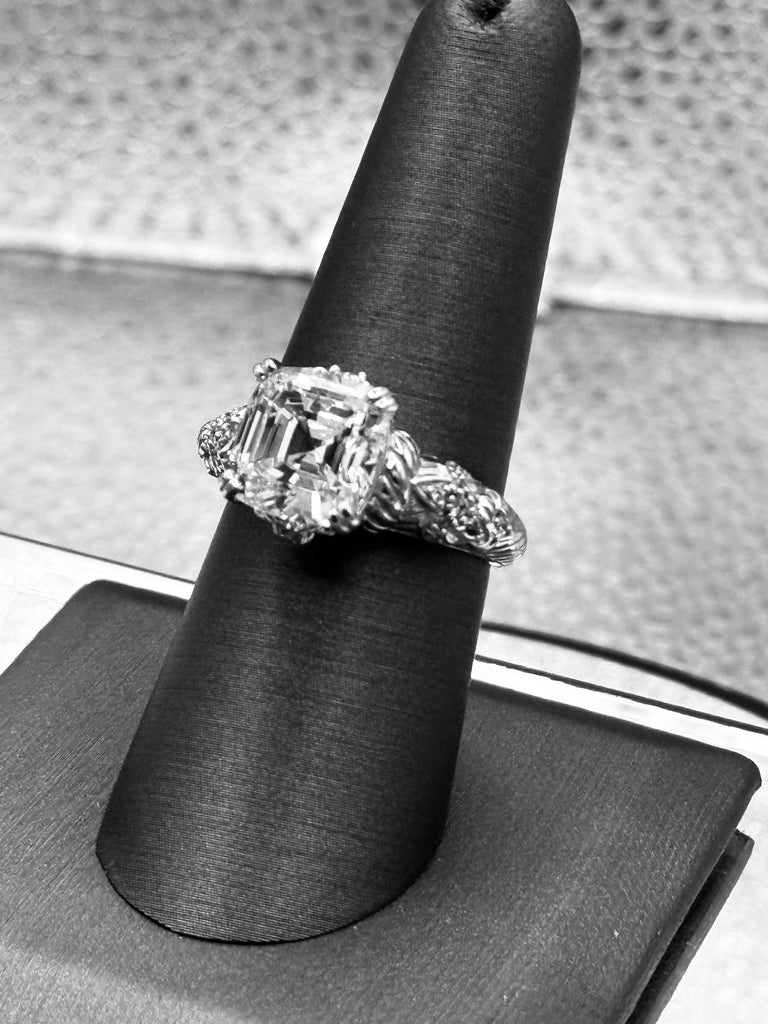Ladies Vintage Judith Ripka Sterling Silver Square Radiant Cut Ring