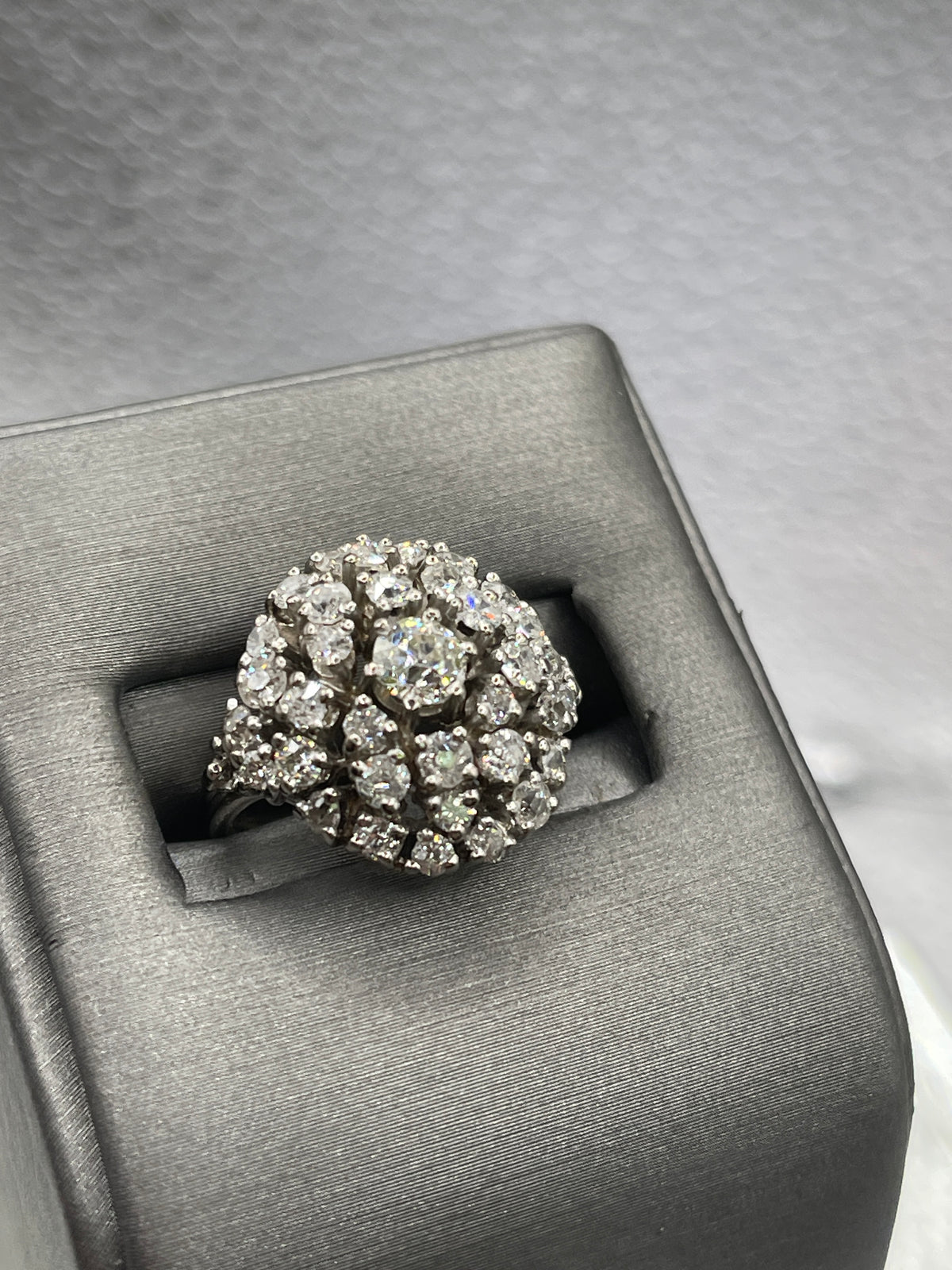 View one of Ladies Antique Platinum Diamond Bouquet Ring