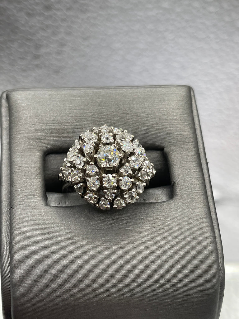 View two of Ladies Antique Platinum Diamond Bouquet Ring