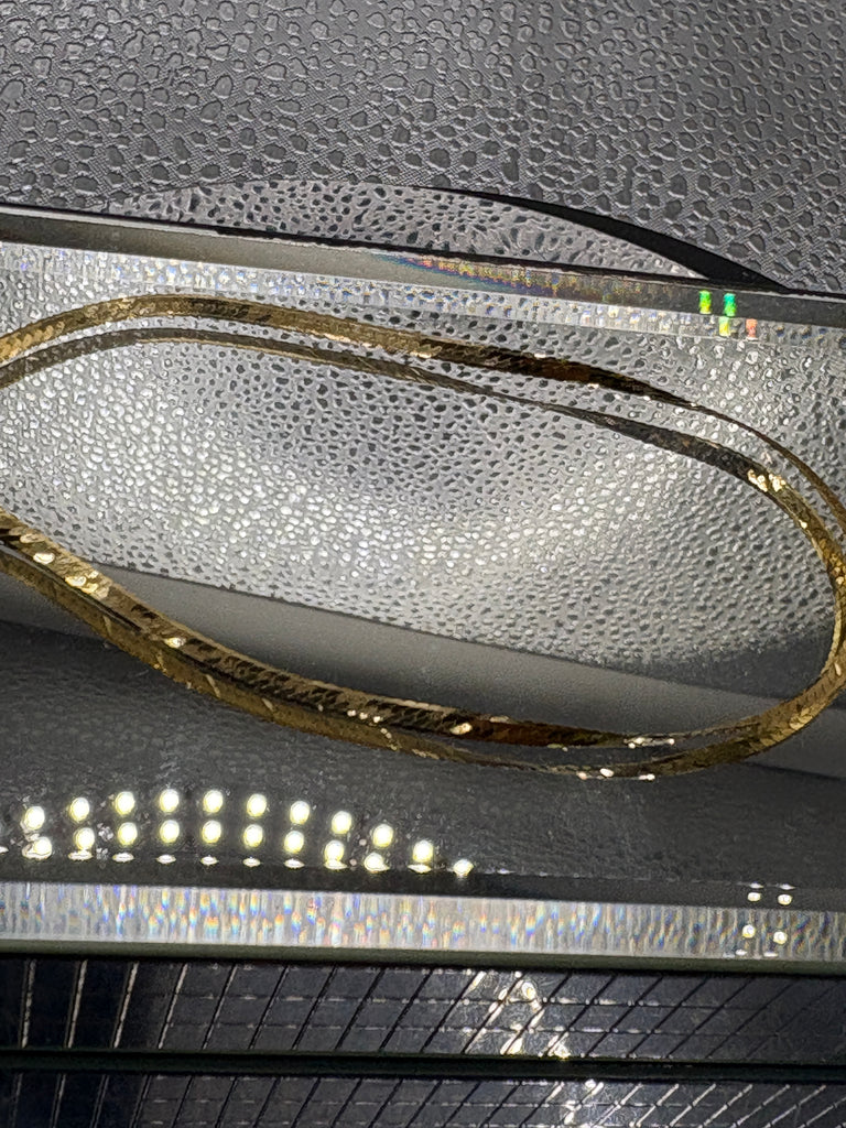 14 Karat Yellow Gold Double Sided Beveled Herringbone Bracelet