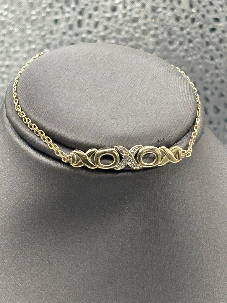 14 Karat Yellow Gold Diamond XO Copenhagen Bracelet