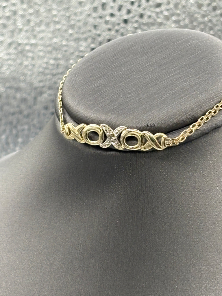14 Karat Yellow Gold Diamond XO Copenhagen Bracelet