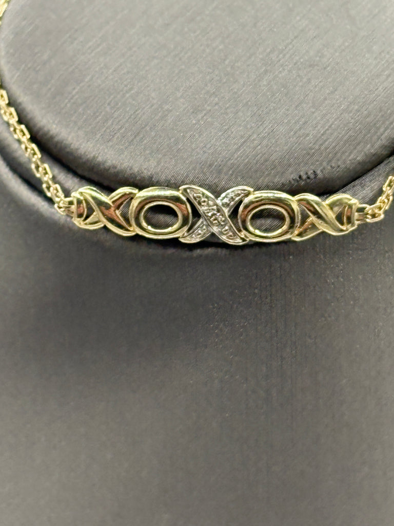 14 Karat Yellow Gold Diamond XO Copenhagen Bracelet